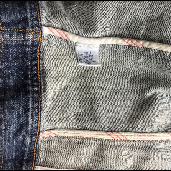 Demin Patch Stitching Distressed Small Jacket - Picture 12 of 15